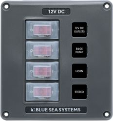 Picture of Blue Sea Systems 4320BSS Water-Resistant 4-Position Circuit Breaker Switch Panel