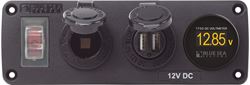 Picture of Blue Sea Systems 4366BSS Water Resistant USB Socket Panel with Voltmeter