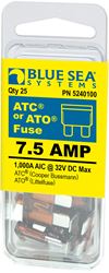 Picture of Blue Sea Systems 5240100-BSS Blue Sea 5240100 Fuse ATO/ATC 7.5 Amp 25/Pk