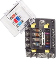 Picture of Blue Sea Systems 7748BSS Safety Hub 150 Fuse Block - 10 Circuit 600A Distribution Panel