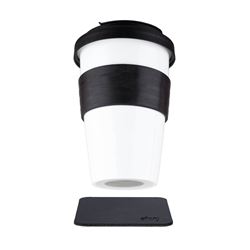 Picture of Silwy Drinkware S038-1403-1-B Magnetic Porcelain To-Go Cup with Lid, 12 oz, Black