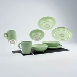 Picture of Silwy Drinkware SYBR-KGS-11-G Magnetic Tableware Set 11-Piece Dolomite Green