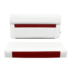Picture of Wise Seating DLX100-1906 DLX Series 37" Pontoon Bench Seat Cushion Set White Crimson Red