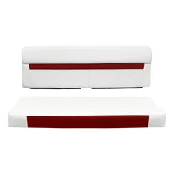 Picture of Wise Seating DLX106-1906 DLX Series 55" Pontoon Bench Cushion Set White/Crimson Red