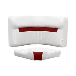 Picture of Wise Seating DLX133-1906 DLX Series Pontoon Corner Cushion Set White/Crimson Red