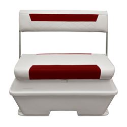 Picture of Wise Seating DLX156-1906 DLX Pontoon 70 Quart Swingback Cooler Seat White/Crimson Red