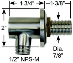 Picture of Scandvik 74165  Stainless Steel Bulkhead Elbow Connector, 1/2" NPS