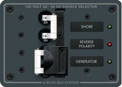 Picture of Blue Sea Systems 8032-BSS 120V AC Toggle Source Selector Panel with Circuit Breaker