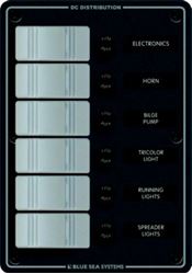 Picture of Blue Sea Systems 8053-BSS Contura 6-Position Water Resistant Switch Panel 12V DC Gray