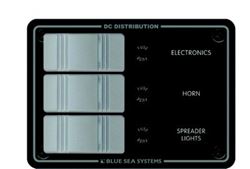 Picture of Blue Sea Systems 8054-BSS Contura 3-Position Rocker Switch Panel 12V DC Water Resistant Gray