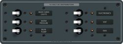 Picture of Blue Sea Systems 8096-BSS DC 6 Position Horizontal Circuit Breaker Panel