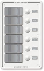 Picture of Blue Sea Systems 8273-BSS Contura Water Resistant 6-Position 12V DC Circuit Breaker Panel White