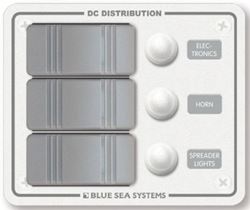 Picture of Blue Sea Systems 8274-BSS Contura 3-Position Vertical Circuit Breaker Panel White 12V DC