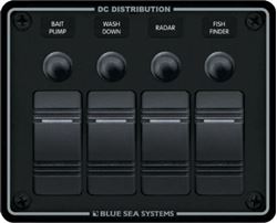Picture of Blue Sea Systems 8372-BSS Contura 12V DC 4-Position Horizontal Circuit Breaker Panel