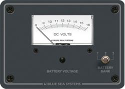 Picture of Blue Sea Systems 8015-BSS DC Analog Voltmeter Panel 8-16V 3 Bank