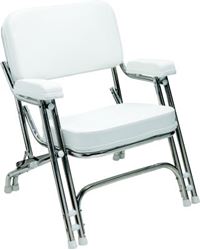 Picture of Seachoice 78503 Folding Deck Chair Aluminum White Marine Vinyl