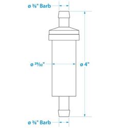 Picture of Seachoice 21121 3/8" Inline Fuel Filter 20 Micron Outboard