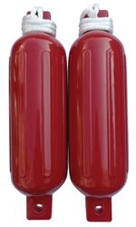 Picture of Seachoice DE77203S Twin Eye Ribbed Fender Kit with Lines - 5.5" x 20" Red