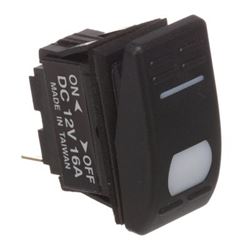 Picture of Seachoice 50-10961 Illuminated Rocker Switch SPST On/Off Black 16A 12VDC