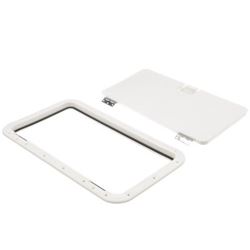 Picture of Seachoice 39151 Seachoice White Handle Hatch, 10 in. X 20 in., Stainless Steel Hinge