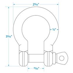 Picture of Seachoice 43201 Stainless Steel Bow Anchor Shackle 1/2 inch 2000 lbs