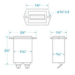 Picture of Seachoice 15321 Rectangular Hourmeter Gauge for Marine Engines