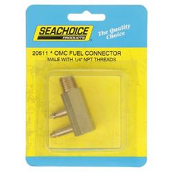 Picture of Seachoice 20511 Deluxe Male Fuel Connector OMC 1/4 NPT Brass