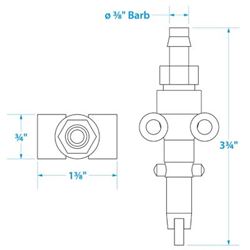 Picture of Seachoice 20581 Male Fuel Connector 3/8 Inch Barb for Mercury Mariner