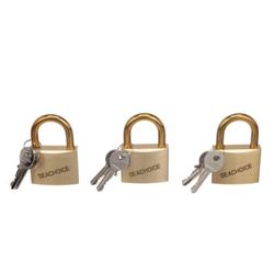 Picture of Seachoice 37331 Seachoice Solid Brass Padlock, 2 in., Set of 3 Keyed Alike