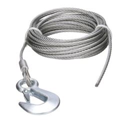 Picture of Seachoice 51181 Steel Winch Cable with Safety Hook 3/16 x 25 Ft 4000 Lb