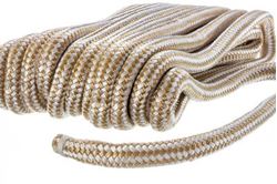 Picture of Seachoice 47421 Double-Braid Nylon Dock Line 3/4" x 50' with Eye Splice Gold/White