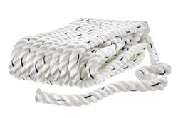 Picture of Seachoice 47571 Seachoice Premium 3-Strand Twisted Nylon Dock Line With Tracer, White w/Blue Tracer, 1/2-Inch x 25 Feet, 10-Inch Eye Splice