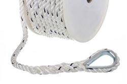 Picture of Seachoice 47711 Premium 3-Strand Twisted Nylon Anchor Line 3/8" x 100 ft White/Blue