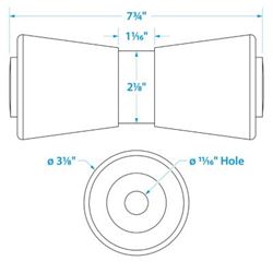 Picture of Seachoice 56420 Keel Roller 8 Inch x 5/8 Inch TPR Gold