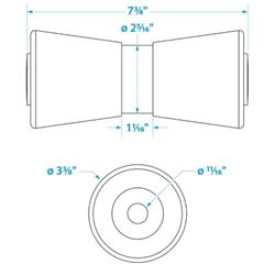 Picture of Seachoice 56070 Heavy Duty Molded Keel Roller 8 Inch x 5/8 Inch Black Rubber