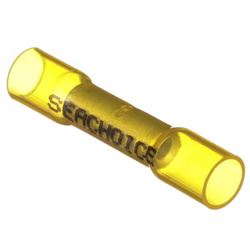 Picture of Seachoice 60201 Heat Shrink Butt Connector 12-10 AWG Marine Grade Yellow 25-Pack