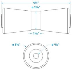 Picture of Seachoice 50-56090 Heavy Duty Molded Keel Roller 10" x 5/8" Black