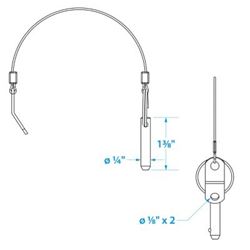 Picture of Seachoice 75961 Tethered Stainless Steel Quick Disconnect Release Pin 1/4 Inch Pair