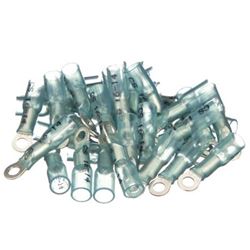 Picture of Seachoice 50-63821 Seachoice Heat Shrink Ring Terminal, Marine Grade Heat-Shrinkable Ring Terminals, Blue, Pack of 100, Fits #8 Stud, 16-14 Wire Range