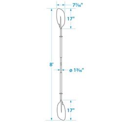 Picture of Seachoice 71137 8-Foot Curved-Blade Kayak Paddle with Adjustable Feathering