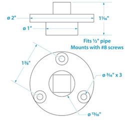 Picture of Seachoice 18711 Seachoice Garboard Drain Plug, Stainless Steel, Fits 1/2 In. Pipe, Includes Flange and Plug