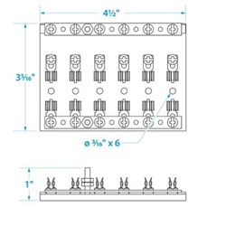 Picture of Seachoice 13441 6-Gang Fuse and Terminal Block with Brass Clips