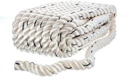 Picture of Seachoice 47621 Seachoice Premium 3-Strand Twisted Nylon Dock Line With Tracer, White w/Blue Tracer, 5/8-Inch x 35 Feet, 10-Inch Eye Splice