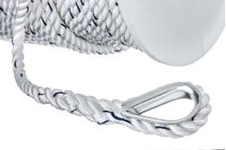 Picture of Seachoice 47781 3-Strand Twisted Nylon Anchor Line 1/2" x 250' White/Blue