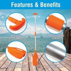 Picture of Seachoice 71080 Telescoping Boat Hook and Paddle Orange 26-72 Inch