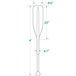Picture of Seachoice 71121 4 Ft Synthetic Paddle with Aluminum Shaft and Palm Grip
