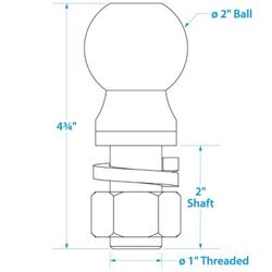 Picture of Seachoice 50-51341 2 Inch Trailer Hitch Ball Chrome Steel 5000 Lb SAE Class III