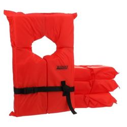 Picture of Seachoice EPE1110AK1AUPK40-85510 Type II Life Vest 4-Pack with Storage Bag Adult Orange
