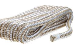 Picture of Seachoice 40011 Double-Braid Nylon Dock Line 3/8" x 15' Gold/White with Eye Splice