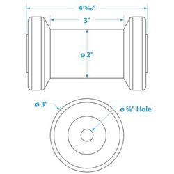 Picture of Seachoice 56520 Boat Trailer Spool Roller 5 Inch Gold TPR
